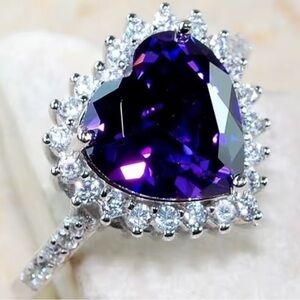 Mystic Topaz Silver Plated Heart Ring
